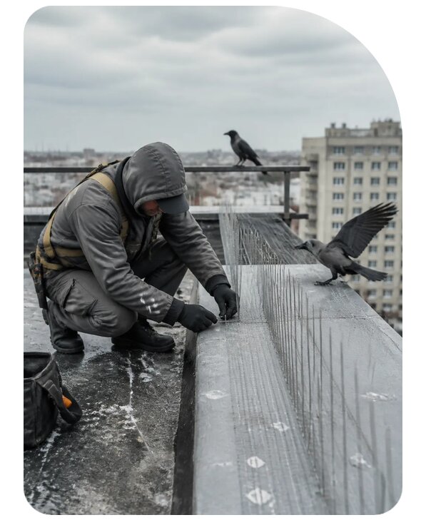 Защита от ворон под ключ в Карталах по цене от 5216 р. | Сенат-Крт